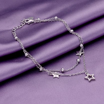 Star Charm Double Chain Anklet