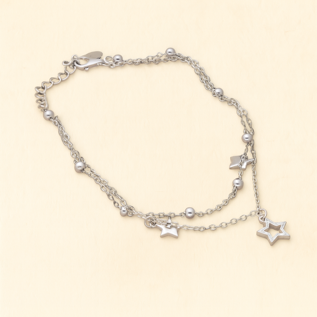 Star Charm Double Chain Anklet