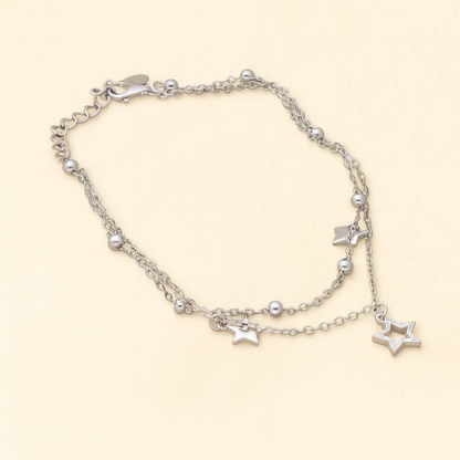 Star Charm Double Chain Anklet