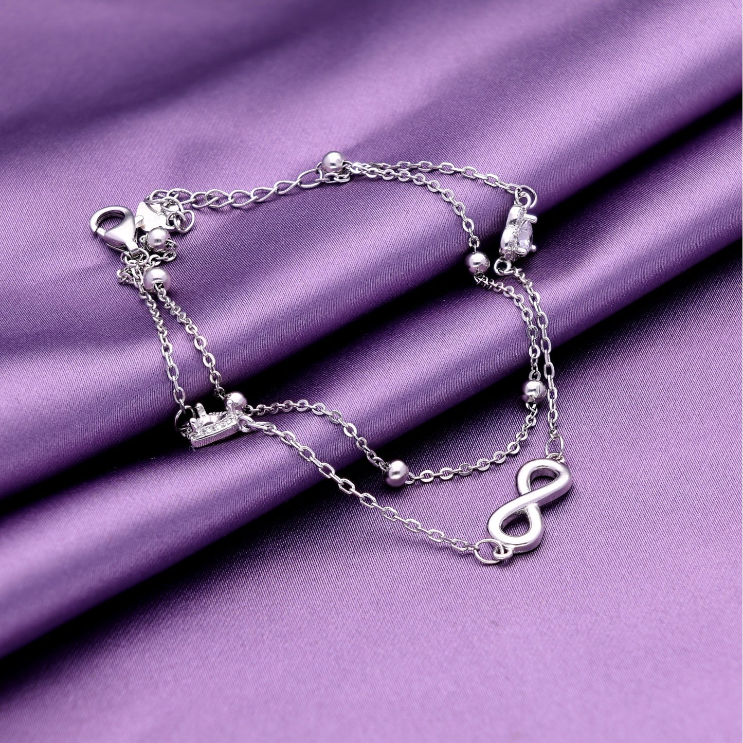 Infinity & Heart Symbol Anklet