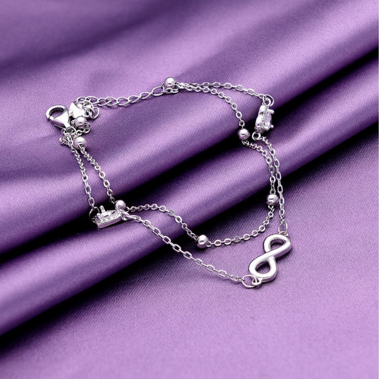 Infinity & Heart Symbol Anklet