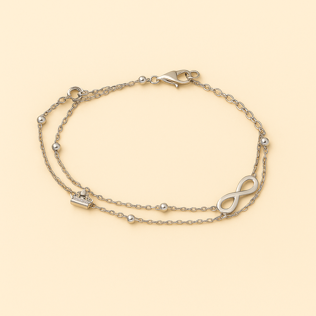 Infinity & Heart Symbol Anklet