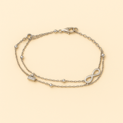 Infinity & Heart Symbol Anklet