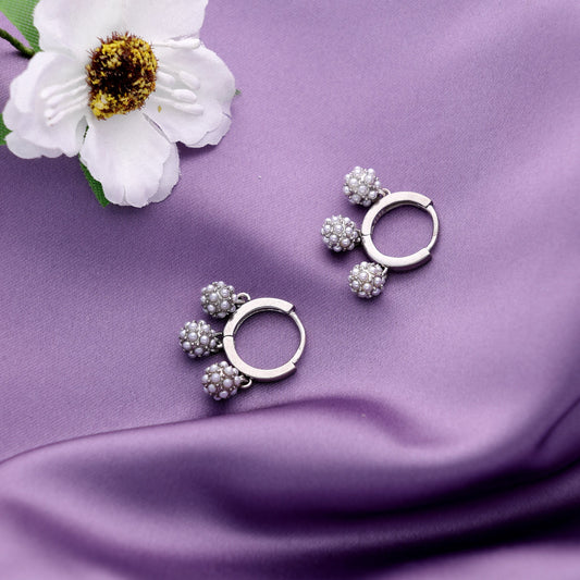 Pearl Bloom Hoops