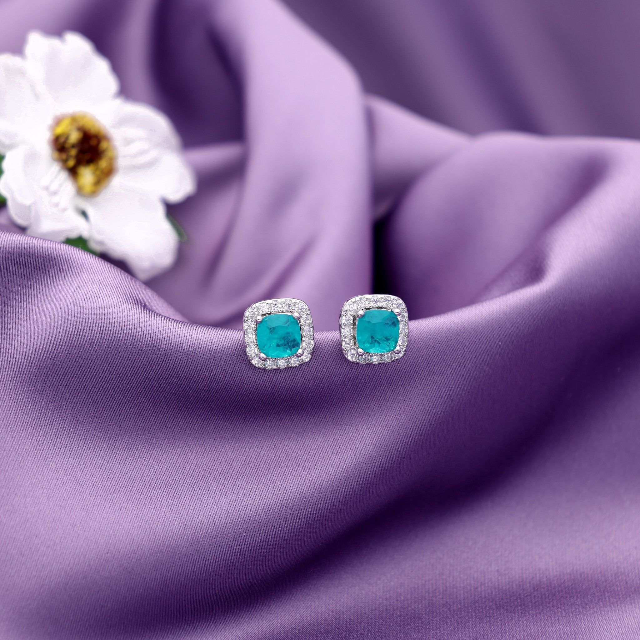 Emerald Halo Studs