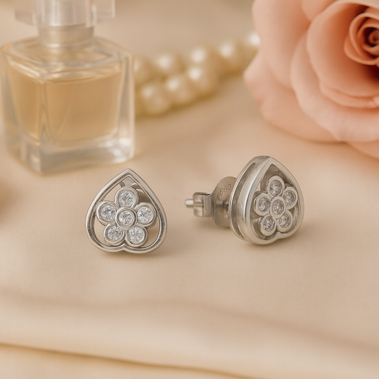 Floral Heart Studs