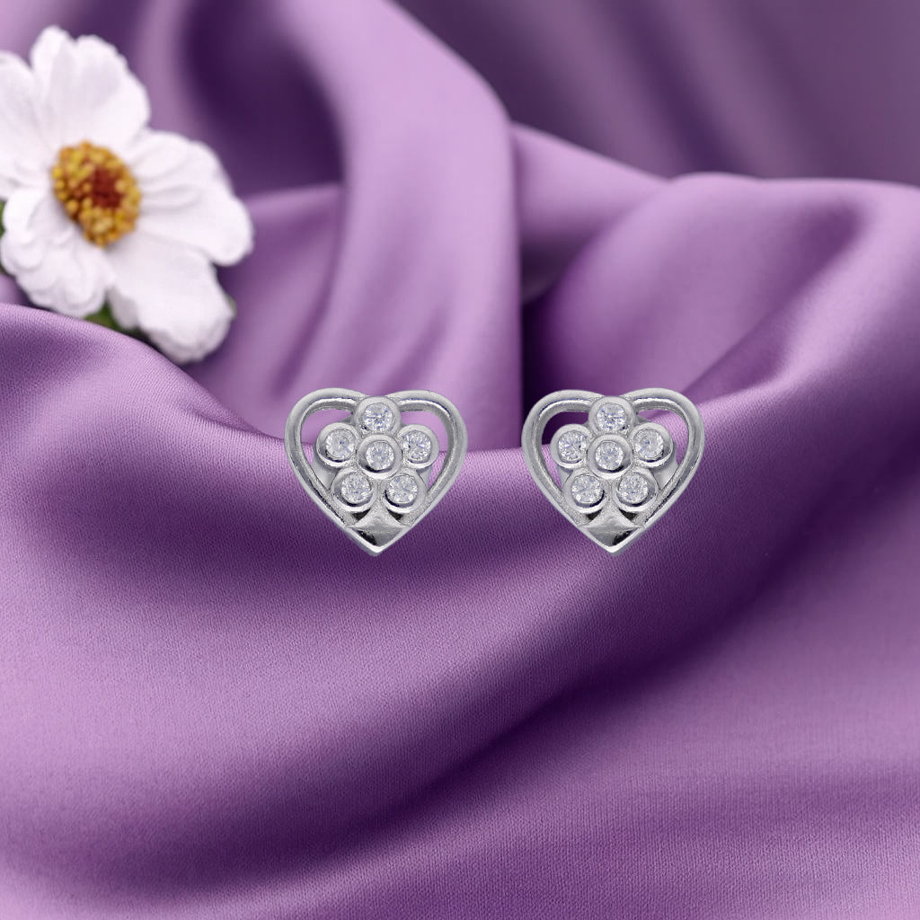 Floral Heart Studs