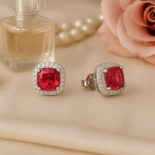Red Crystal Earrings