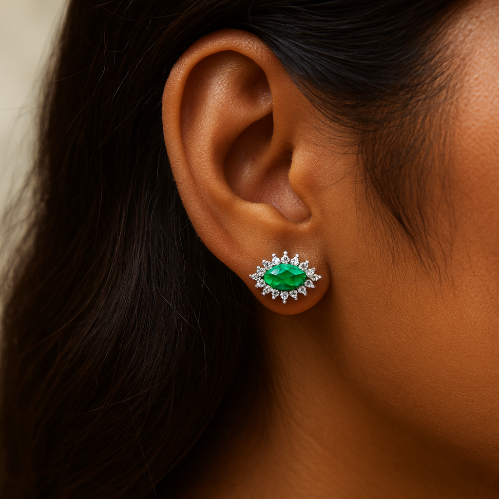 Green Marquise Earrings