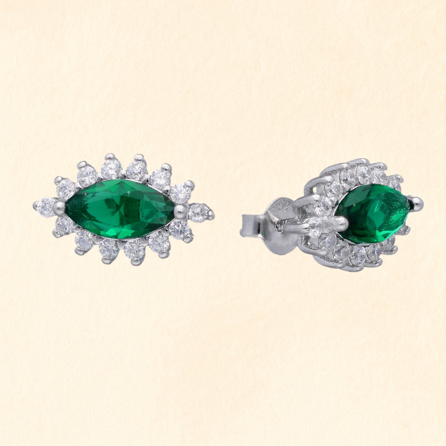 Green Marquise Earrings