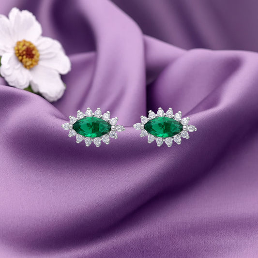 Green Marquise Earrings
