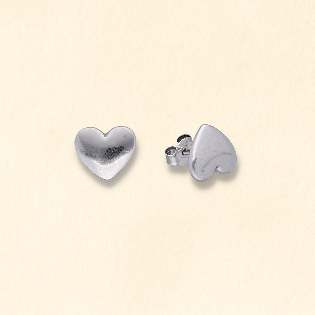 Silver Love Studs