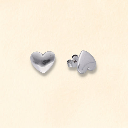 Silver Love Studs