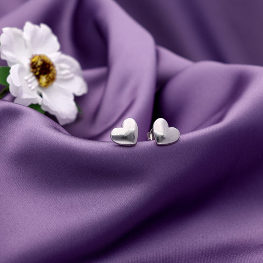 Silver Love Studs