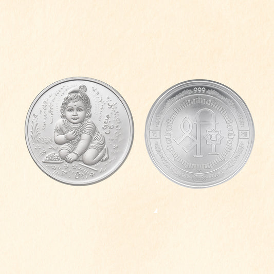 Lord Bal Krishna Pure Silver Coin