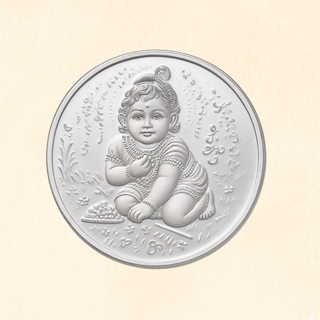 Lord Bal Krishna Pure Silver Coin