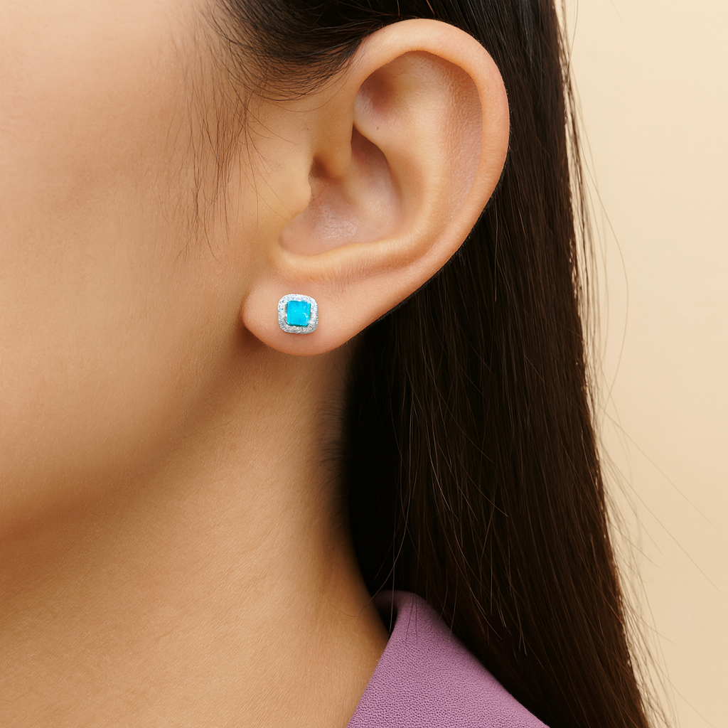 Emerald Halo Studs