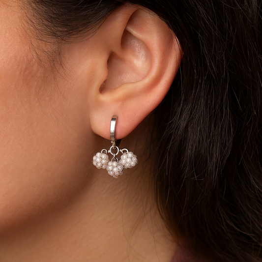 Pearl Bloom Hoops