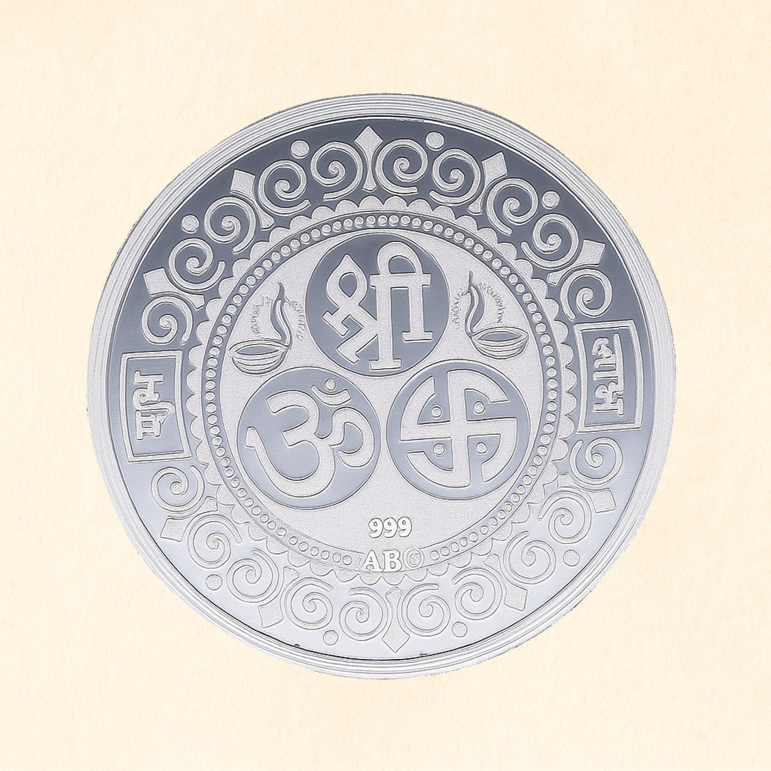 Laxmi Ganesh Saraswati Pure Silver Coin