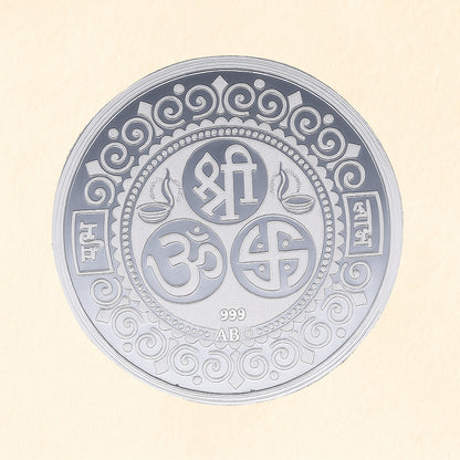 Laxmi Ganesh Saraswati Pure Silver Coin