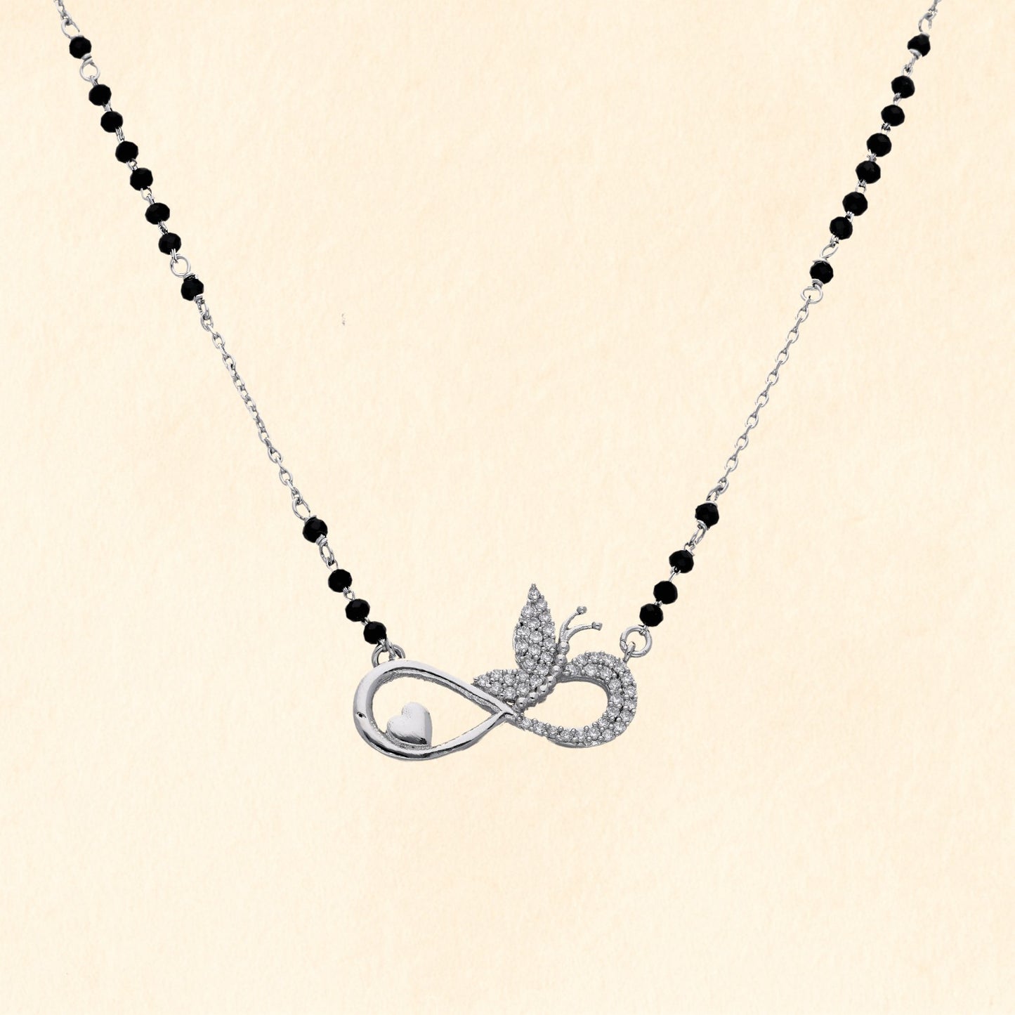 Silver Butterfly Mangalsutra