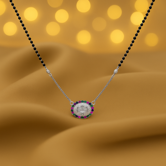 Silver Stone Mangalsutra