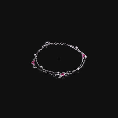 Double Layer Pink Charm Anklet