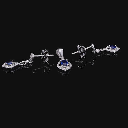 Blue Drop Pendant Set