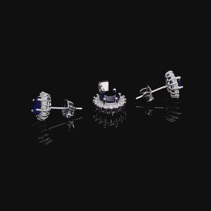 Royal Blue Sunburst Pendant Set