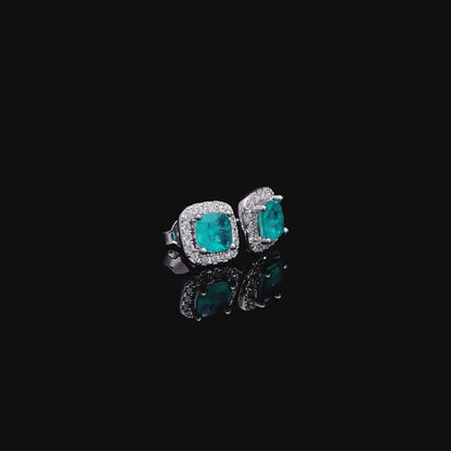 Emerald Halo Studs