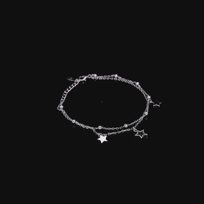 Star Charm Double Chain Anklet