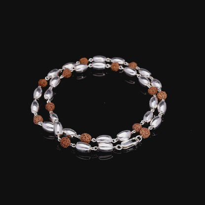 Rudraksha Silver Bead Mala