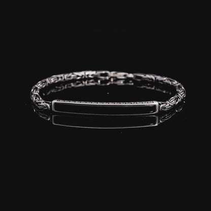 Hammered Link Silver Bracelet