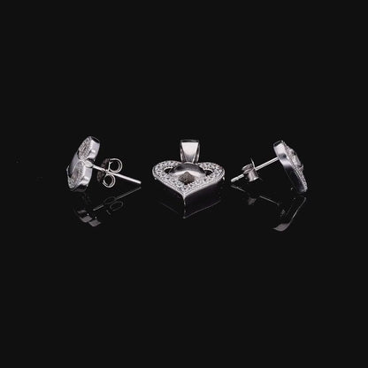 Double Heart Pendant Set