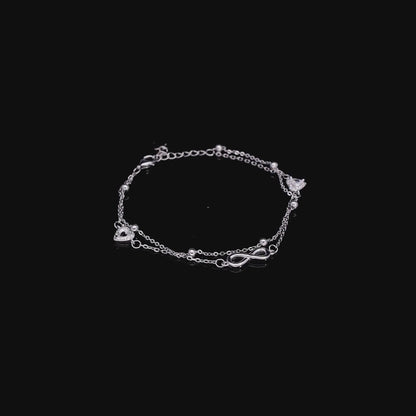 Infinity & Heart Symbol Anklet